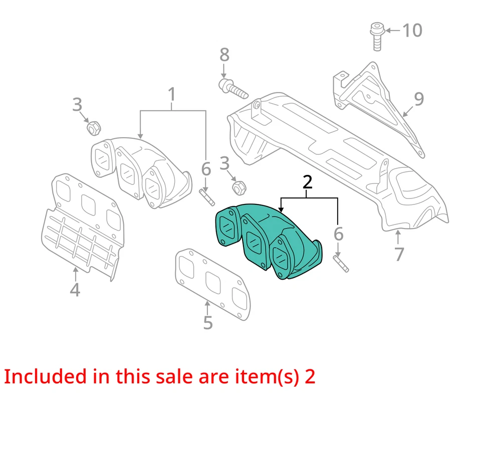 Оригинальный выпускной коллектор 2013 Volkswagen Touareg 157 000 миль - LKQ338352090 - Изображение 4 из 4