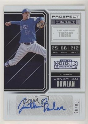 2018 Contenders Draft Picks Prospect Ticket 50/99 Jonathan Bowlan #57 Auto ht1