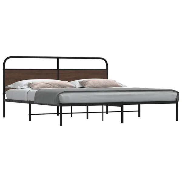 Metallbett 180X200 Cm Ohne Matratze, Eichen-Optik Braun-image