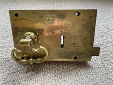 reclaimed old  brass Door Latch Rim Lock Old  Brass  Handle - NO KEY
