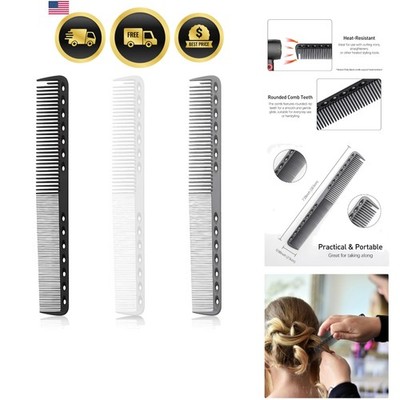 3-Piece Carbon Fiber Salon Hairdressing Comb Set - Fine Cutting Comb for Men ...