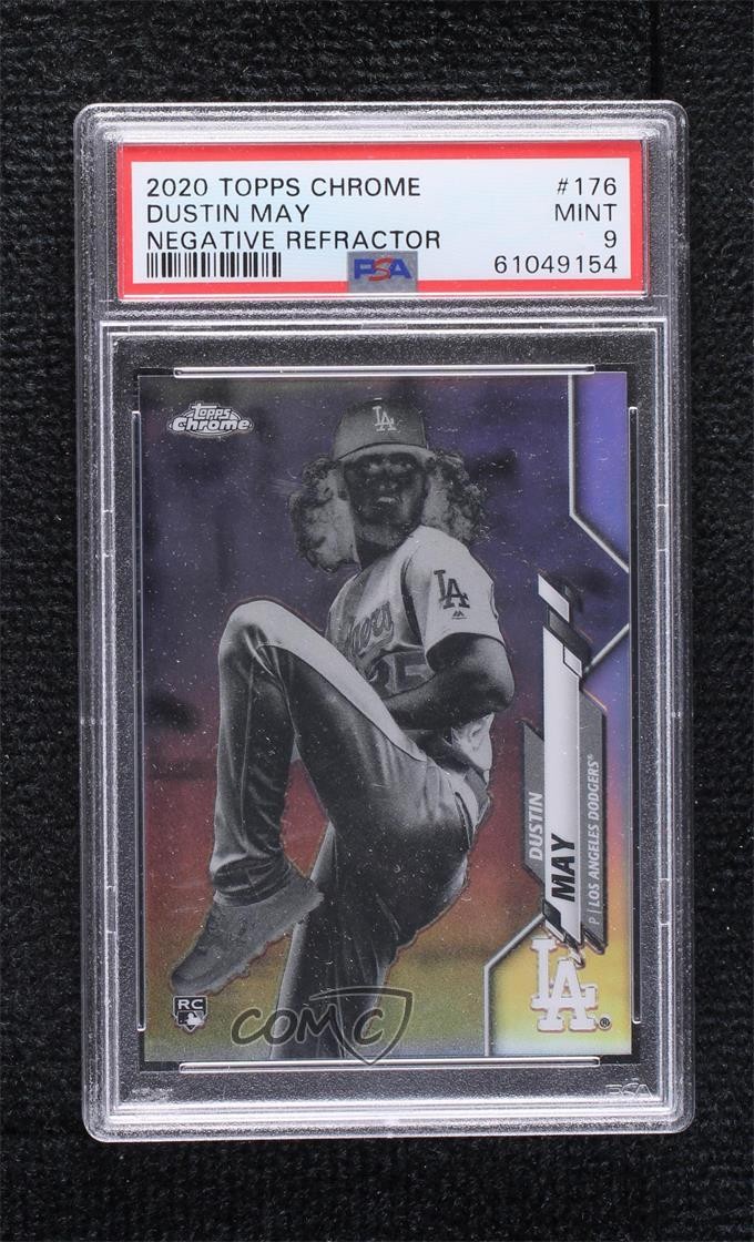 2020 Topps Chrome Negative Refractor Dustin May #176 PSA 9 MINT Rookie RC 0a3b