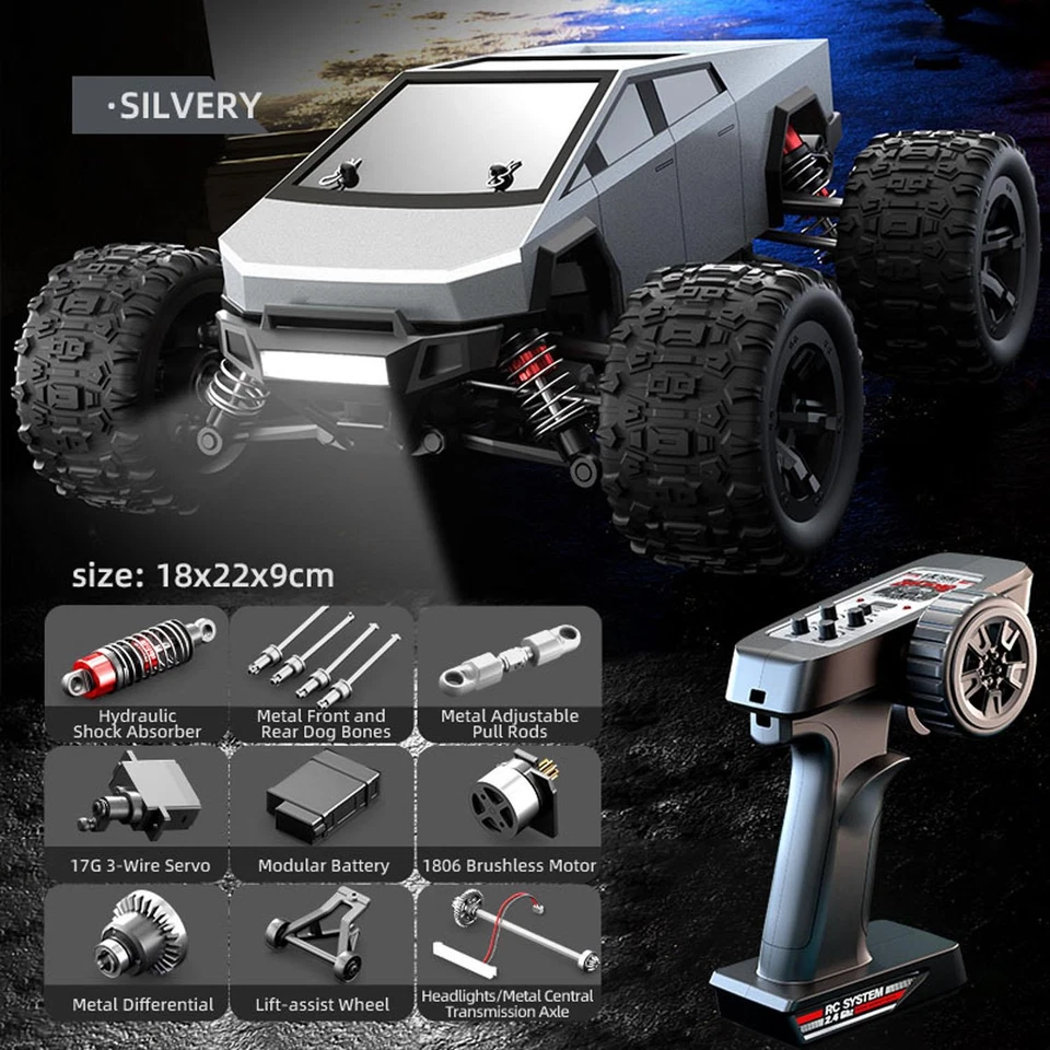 1/20 RC Pickup Truck 40km/h 4*4 2.4G Off Road Car C8811 Brushless Motor RTR - Image 2 of 4