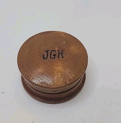 Antique Wood & Agate Watchmaker's Oil Pot, France, Watchmaker's Tool See Pics