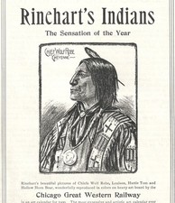 Antique 1900 Rinchart's Indians Calendar Art Original Print Ad 17x24cm OFF301