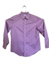 Calvin Klein Mens Slim Fit Button Up Shirt Non Iron Purple Easter