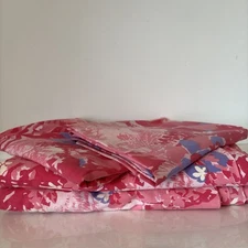 LADY PEPPERELL Twin Bed Sheet Set 2 Flat 2 Standard Pillowcases Floral Pink Read