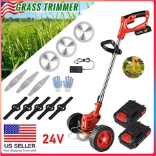Cordless Weed Eater 2500W Electric Brush Cutter Lawn Edger Grass String Trimmer