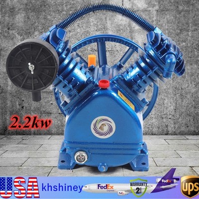 21CFM V Type Twin Cylinder 3HP Double Stage Air Compressor Pump Head 175PSI