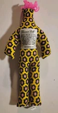 Dammit Doll 13” Plush Stress Doll. Pink Hair Black/pink Flowers Clean And Whole!