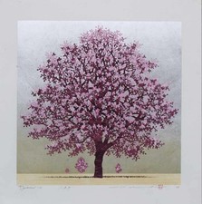 Hajime Namiki Woodblock Print - Dogwood 14