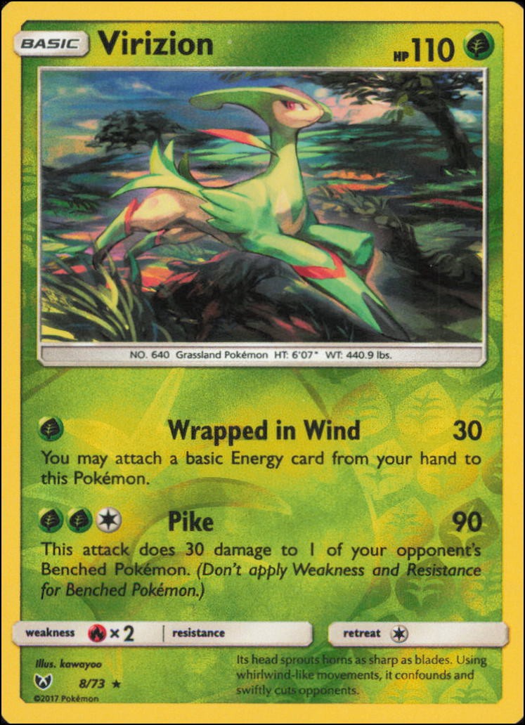 Pokemon - Virizion #8/73 - Shining Legends Reverse Holo