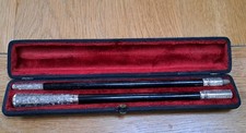 Ebenezer Newman & Co Inghilterra 1918 antica bacchetta bacchetta per conduttori in argento ed ebano