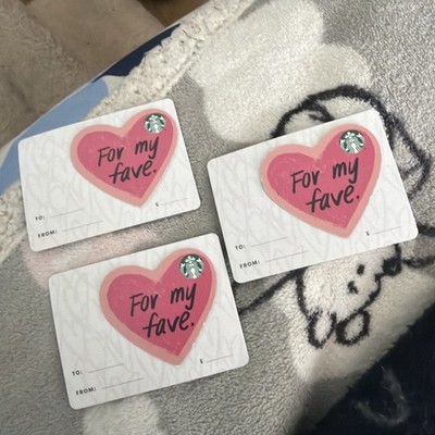 STARBUCKS UK 3 x VALENTINE'S HEART ''for my fave'' 2026 KARTEN SAMMLERSTÜCKE 