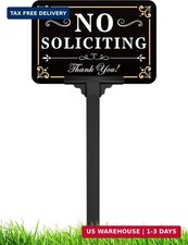 No Soliciting Sign for House with Stake - Adjustable Height - 12 x 8 Inch/37 Inc