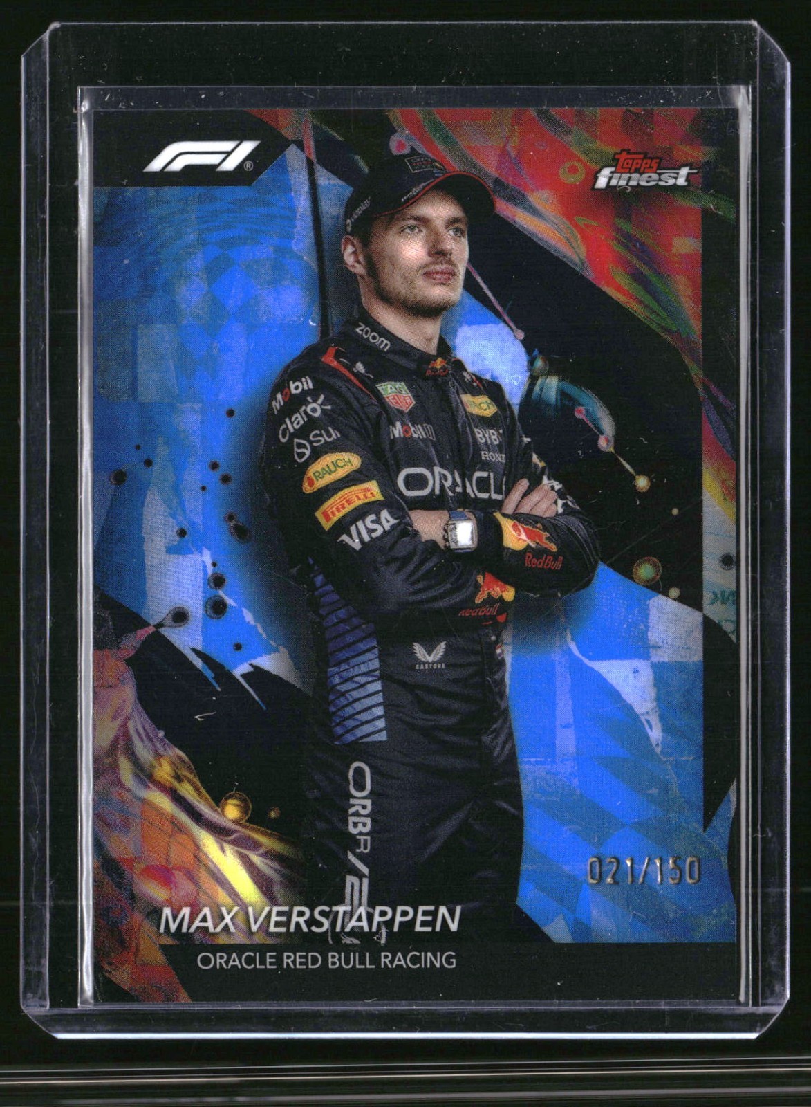 2024 Topps Finest Formula 1 F1 Max Verstappen Uncommon Blue 021/150 #195