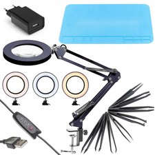 LED Cosmetic Table Lamp With Silicone Matta, Set of 6 Tweezers And USB Adapter