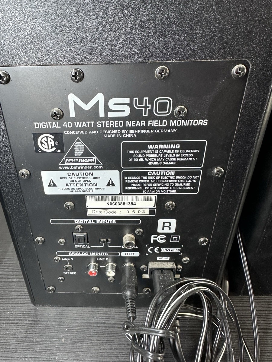 Behringer MS40 Powered Studio Monitors, Working, Tear In Speaker