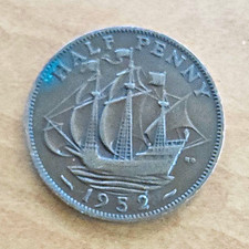 1952 Great Britain George VI Halfpenny Coin (Half-Penny Denomination)