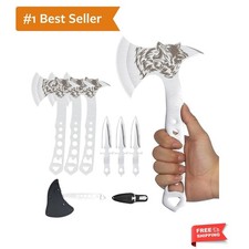 Functional Throwing Axe Set with Built-in Corkscrew  Protective Carrying Sheath