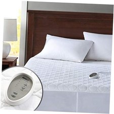 Heated Mattress Pad  Zone Heating Electric Bed Warmer Polycotton Twin XL