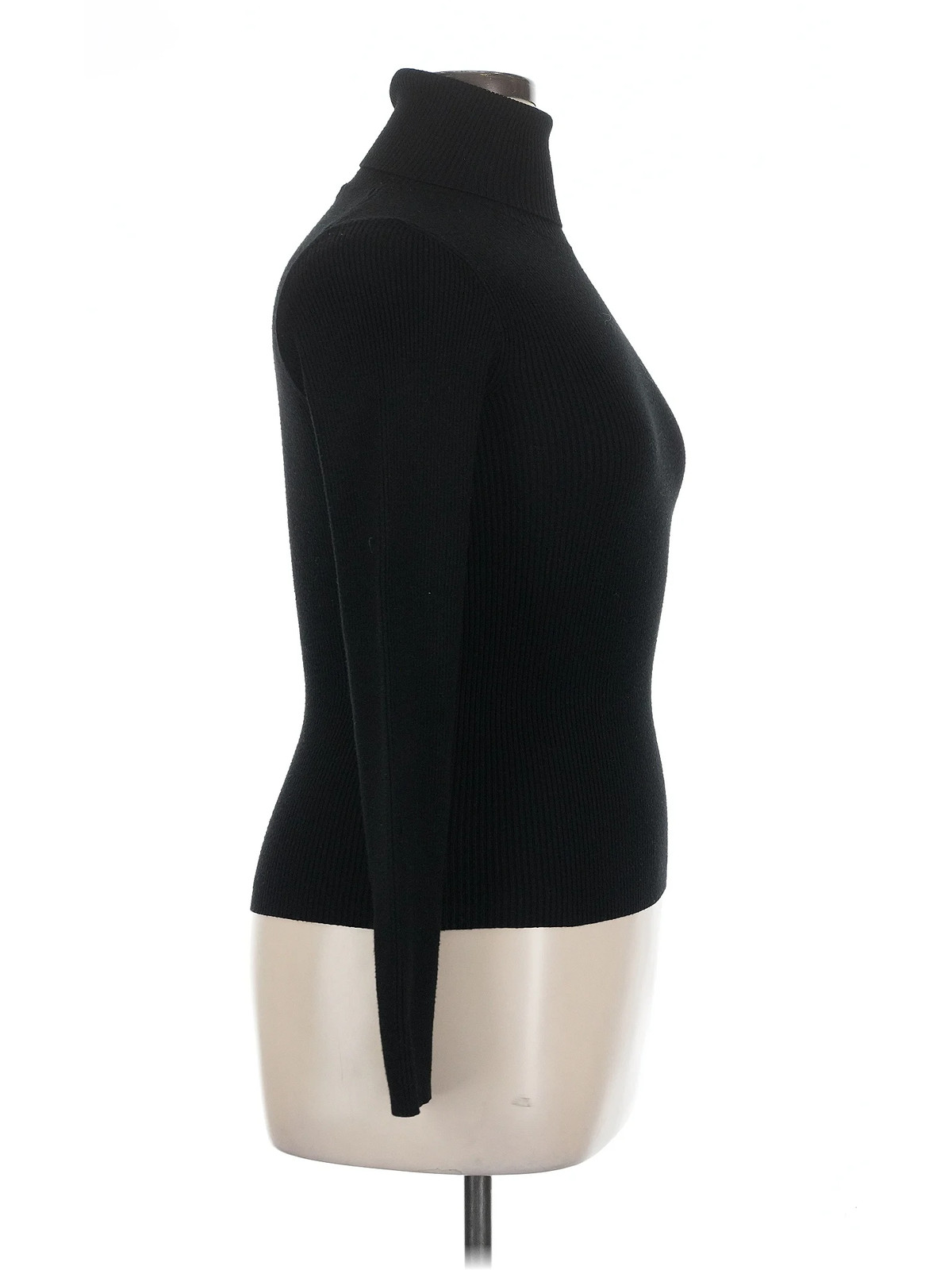 Massimo Dutti Women Black Long Sleeve Turtleneck XL thumbnail 3