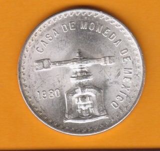 Messico Una Onza 1980 Casa de Moneda 1 TROY oz .925 moneta argento fine MONETA ESATTA