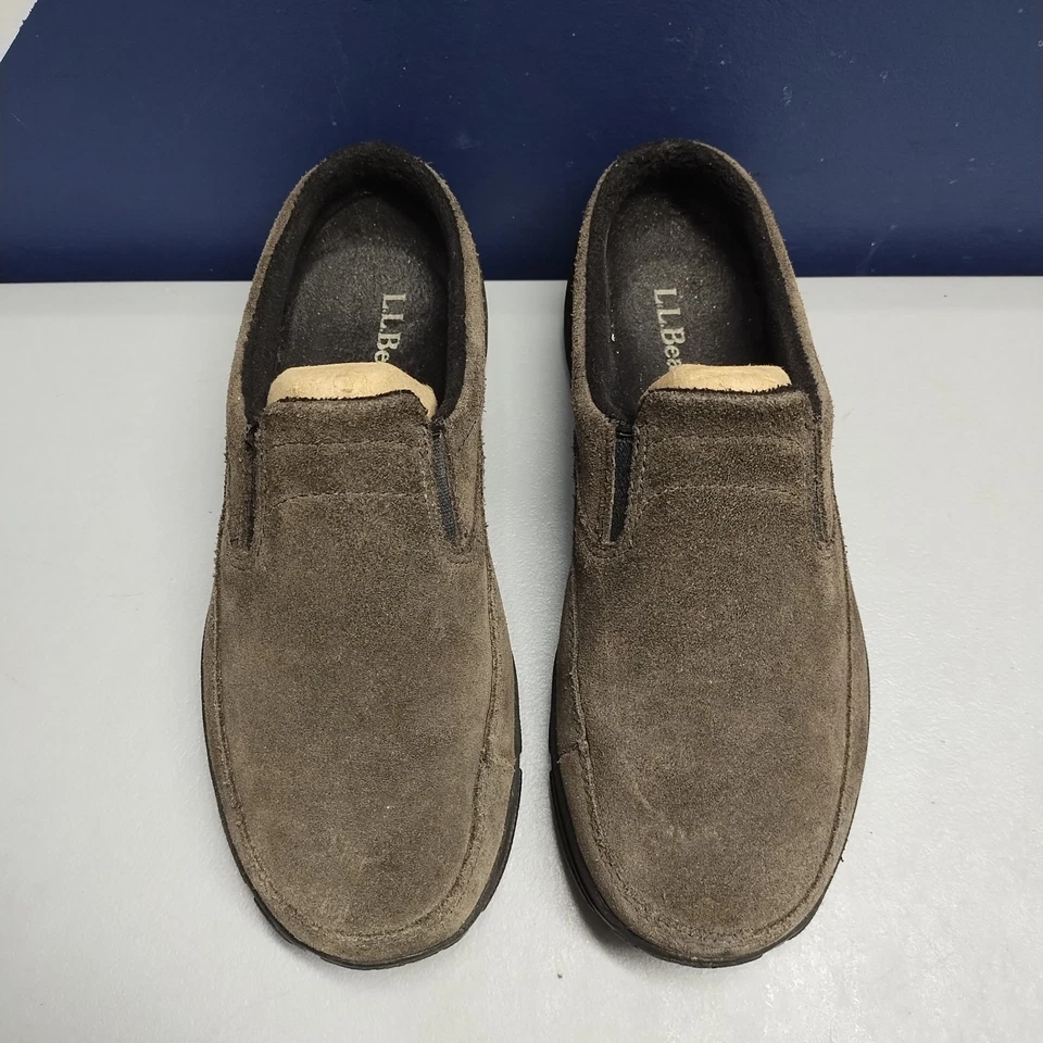 L.L. Bean Clogs Womens Size 8M Brown Black Suede Wedge Moc Toe Comfort Slip On - Image 2 of 4
