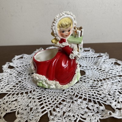 Vintage Napco 1950s Spaghetti Christmas Girl Figurine
