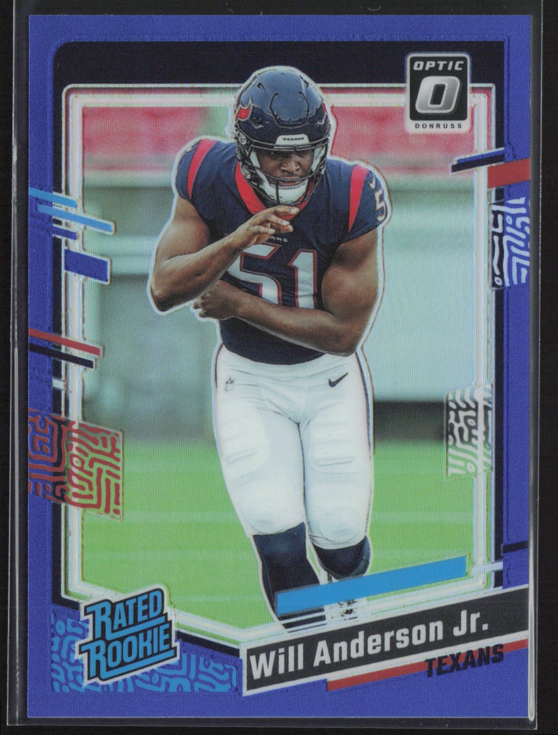2023 Donruss Optic #246 Will Anderson Jr. Blue #/199 Rated Rookie