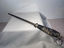 Vintage J Russell & Co. Green River Works acier à aiguiser signé 20" bois OAL laiton