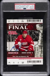 2009 SIDNEY CROSBY PENGUINS STANLEY CUP FINAL GAME 7 FULL TICKET PSA 8 AUTO AUTH