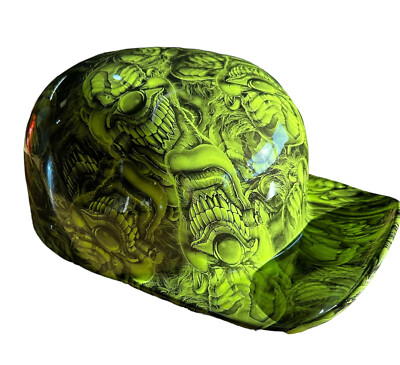Custom HydroDipped HiVis Green Boss Skulls Doughboy Mikes Pro Lid