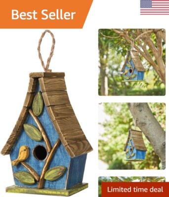 9.5'' H Hanging Bird House for Outdoor Patio Garden Decorative Pet Cottage Dis...