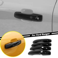 Car Smart Door Handle Cover Trim For Ford Ranger 23-25 Accessories Glossy Black