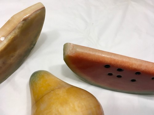 Vintage Alabaster Stein Obst Cantalope Wassermelonenschliff Pfirsich Birne - Bild 12 von 12