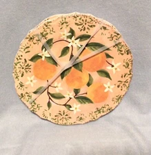 Peach Theme Scalloped Edge Melamine Dinner Plates New Set Of 4