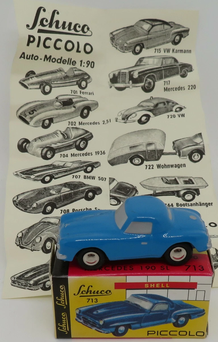 Shell Metal Schuco Piccolo 1/90 MB Mercedes 190 Sl Blue IN Box