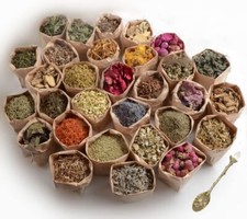 30 Dried Herbs with Crystal Spoon for Witchcraft Protection
