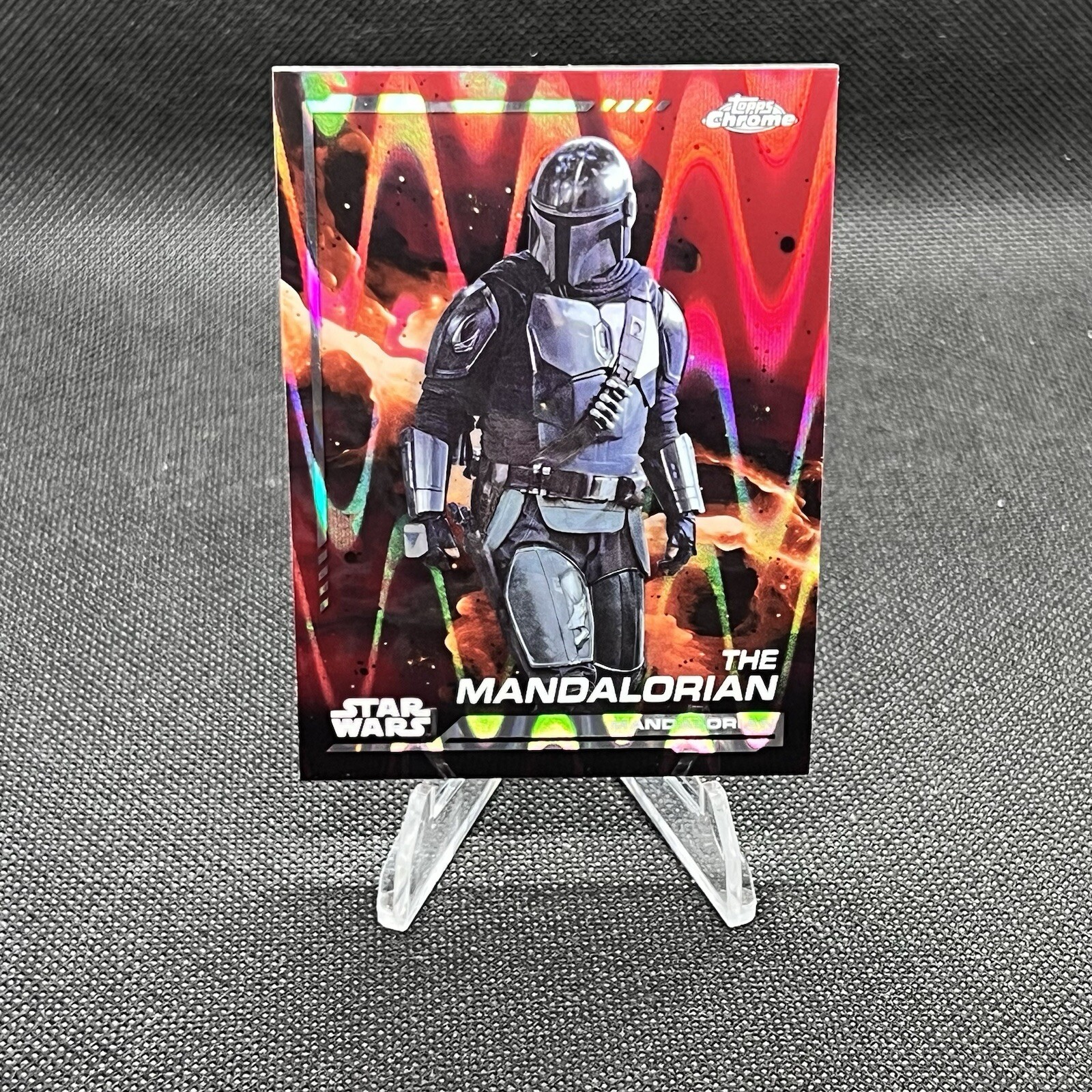 The Mandalorian 2024 Topps Chrome Star Wars Red RayWave Refractor #21