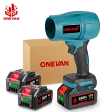 330MPH Dry Blower Portable Mini Air Blower Super Fan Turbo w/2 Battery Set