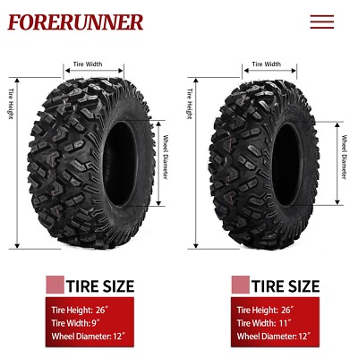 26x11-12 26x9-12 ATV UTV Mud Tires 26 R12 6Ply 26x9x12 26x11x12