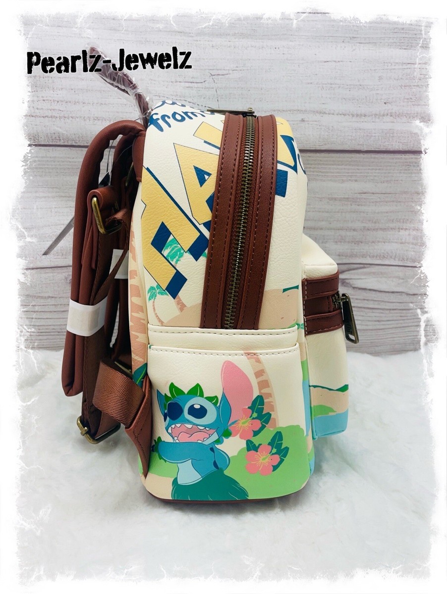 Loungefly Lilo& Stitch Travel Aloha Poster Postcard Hawaii Backpack BoxLunch Loungefly Lilo& Stitch Travel Aloha Poster Postcard Hawaii  main image 3
