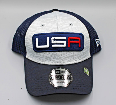 New Mens New Era Navy/Gray USA Ryder Cup 9Forty Adjustable Golf Hat