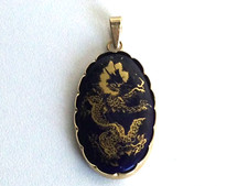Meissen Anhänger aus 585 Gold mit Ming Drach...