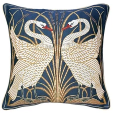 Signare Tapestry Swan Throw Pillow Cases Cushion Cover