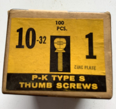 (d) Parker -Kalon Zinc plated thumbscrews 10-32. 1''