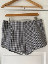 Men's Vintage 50s 60s Check Swim Trunks Side Zipper Sz 36 Inseam 3" Cotton