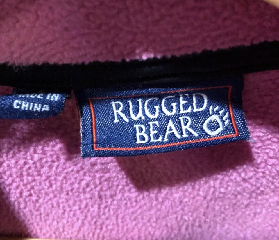 Chaqueta polar Polartec rosa oso resistente vintage para niñas con ribete floral talla pequeña Foto 4 de 4