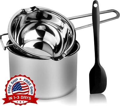 Olla Para Derretir Chocolate De Doble Caldera De 1000ML Con Olla De Acero NEW US